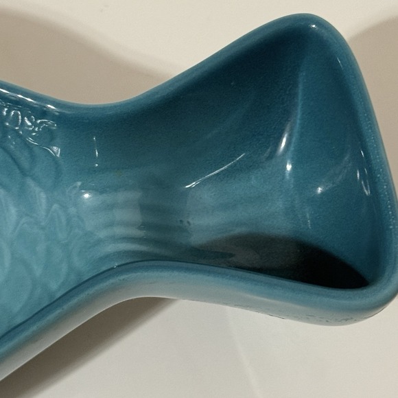 Le Creuset Caribbean Blue Small Fish Dish - Discontinued Color - Stoneware - VTG - Picture 5 of 13